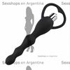 Dilatador anal negro Aquila con aro para extraccion